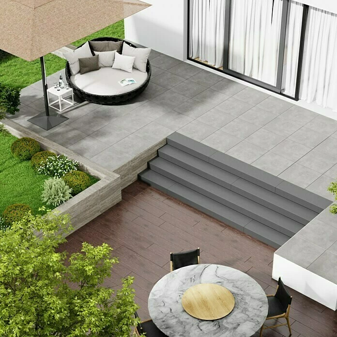 BAUHAUS Marazzi Terrassenfliese Esterno 20T Plaster Grey 60 X 60 X 2 Cm, Grau, Matt 3 BAUHAUS Marazzi Terrassenfliese Esterno 20T Plaster Grey 60 X 60 X 2 Cm, Grau, Matt – Bild 3