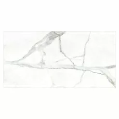 BAUHAUS Feinsteinzeugfliese Rock Ford 60 X 120 Cm, Weiß/Grau, Glänzend