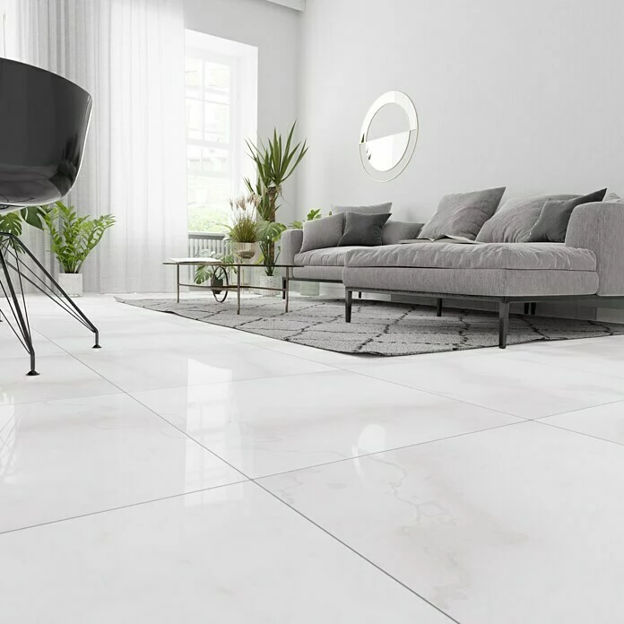 BAUHAUS Feinsteinzeugfliese Marmi Statuario 60 X 60 Cm, Weiß, Glänzend 2 BAUHAUS Feinsteinzeugfliese Marmi Statuario 60 X 60 Cm, Weiß, Glänzend – Bild 2