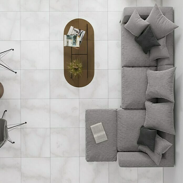 BAUHAUS Feinsteinzeugfliese Marmi Statuario 60 X 60 Cm, Weiß, Glänzend 3 BAUHAUS Feinsteinzeugfliese Marmi Statuario 60 X 60 Cm, Weiß, Glänzend – Bild 3