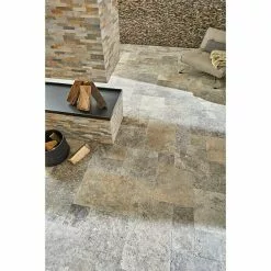 BAUHAUS Antikmarmor Travertin Silver Römischer Verband 6 -tlg., Silber, Matt -Angebote Fliesen Verkäufe 12 1679