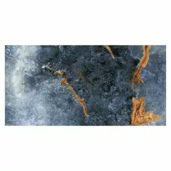 BAUHAUS Feinsteinzeugfliese Marmor Marvella 60 X 120 Cm, Anthrazit/Blau, Glänzend