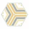 BAUHAUS Feinsteinzeugfliese Hexagon Jasmine Yellow 25 X 22 Cm, Gelb/Grau/Orange, Matt