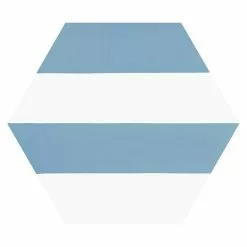 BAUHAUS Feinsteinzeugfliese Hexagon Porto Capri Blue 22 X 25 Cm, Blau/Weiß, Matt
