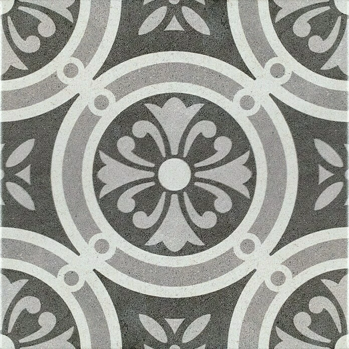 BAUHAUS Feinsteinzeugfliese Vintage Classic 25 X 25 Cm, Schwarz/Grau/Weiß, Matt 1 BAUHAUS Feinsteinzeugfliese Vintage Classic 25 X 25 Cm, Schwarz/Grau/Weiß, Matt