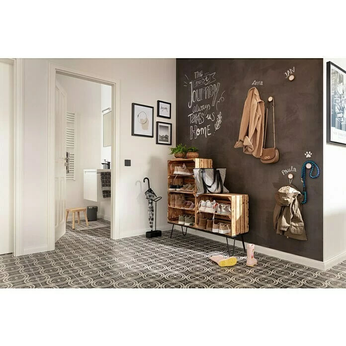 BAUHAUS Feinsteinzeugfliese Vintage Classic 25 X 25 Cm, Schwarz/Grau/Weiß, Matt 3 BAUHAUS Feinsteinzeugfliese Vintage Classic 25 X 25 Cm, Schwarz/Grau/Weiß, Matt – Bild 3