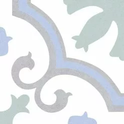 BAUHAUS Feinsteinzeugfliese Vintage Lacour 25 X 25 Cm, Weiß/Grün/Blau/Grau, Matt