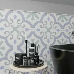 BAUHAUS Feinsteinzeugfliese Vintage Lacour 25 X 25 Cm, Weiß/Grün/Blau/Grau, Matt -Angebote Fliesen Verkäufe 12 2266