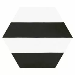 BAUHAUS Feinsteinzeugfliese Hexagon Porto Capri Black 22 X 25 Cm, Schwarz/Weiß, Matt