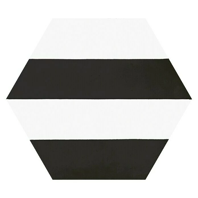 BAUHAUS Feinsteinzeugfliese Hexagon Porto Capri Black 22 X 25 Cm, Schwarz/Weiß, Matt 1 BAUHAUS Feinsteinzeugfliese Hexagon Porto Capri Black 22 X 25 Cm, Schwarz/Weiß, Matt