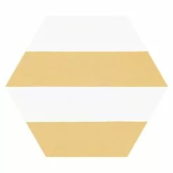 BAUHAUS Feinsteinzeugfliese Hexagon Porto Capri Yellow 22 X 25 Cm, Weiß/Gelb, Matt