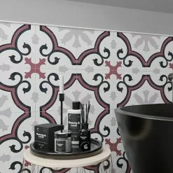 BAUHAUS Feinsteinzeugfliese Vintage Lacour 25 X 25 Cm, Schwarz/Weiß/Grau/Rot, Matt -Angebote Fliesen Verkäufe 12 2324