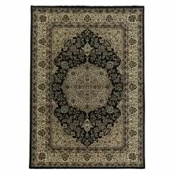 BAUHAUS Kurzflorteppich Kashmir 2608 Schwarz, 340 X 240 Cm, 100% Polypropylen