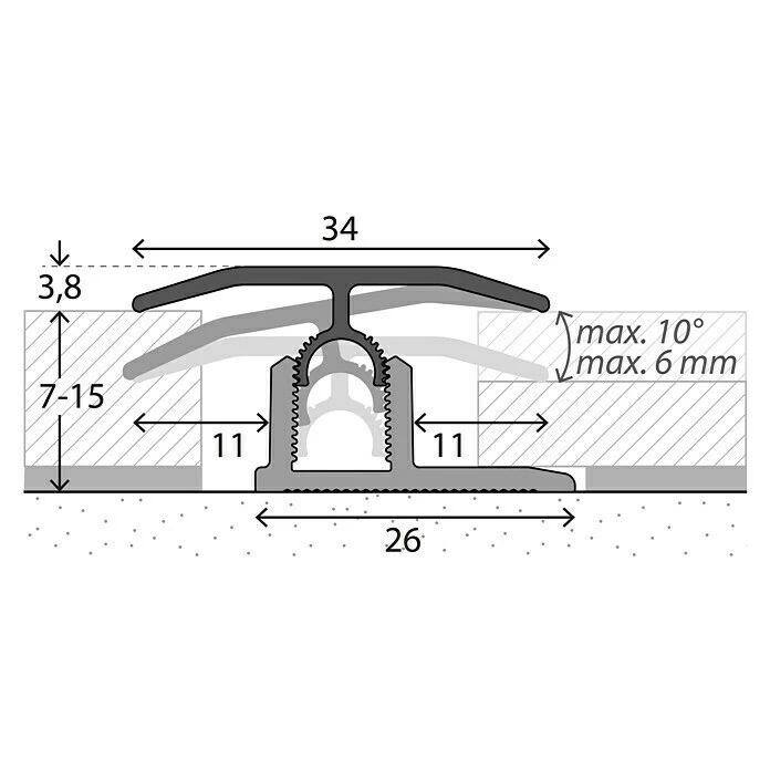 BAUHAUS LOGOCLIC Übergangsprofil 303 Eiche Hell, 0,9 M X 34 Mm, Montageart: Stecken 2 BAUHAUS LOGOCLIC Übergangsprofil 303 Eiche Hell, 0,9 M X 34 Mm, Montageart: Stecken – Bild 2