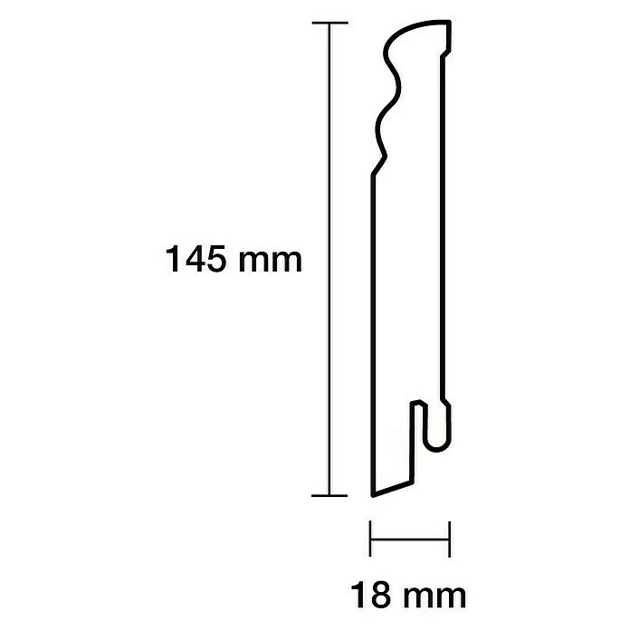 BAUHAUS Sockelleiste 2,44 M X 1,8 Cm X 14,5 Cm, Profiliert, Grundiert 3 BAUHAUS Sockelleiste 2,44 M X 1,8 Cm X 14,5 Cm, Profiliert, Grundiert – Bild 3