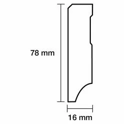 BAUHAUS Sockelleiste Weiß, 2,4 M X 16 Mm X 78 Mm, Gerade, MDF -Angebote Fliesen Verkäufe 12 2780