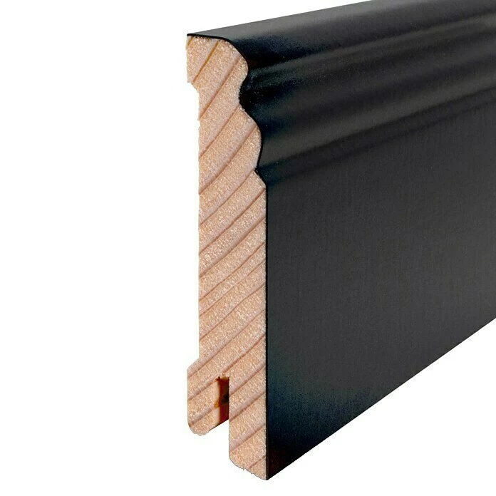 BAUHAUS Sockelleiste 2,4 M X 16 Mm X 80 Mm, Profiliert, Schwarz 2 BAUHAUS Sockelleiste 2,4 M X 16 Mm X 80 Mm, Profiliert, Schwarz – Bild 2