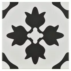 BAUHAUS Modern Style Feinsteinzeugfliese Queens 15 X 15 Cm, Schwarz/Weiß, Matt