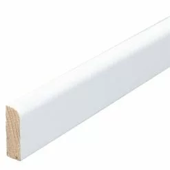 BAUHAUS Sockelleiste 2,4 M X 0,9 Cm X 2,3 Cm, Einseitig Gerundet, Weiß Lackiert