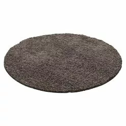 BAUHAUS Hochflorteppich Life 1500 Taupe, Durchmesser: 200 Cm, 100% Polypropylen