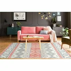 BAUHAUS Kayoom Flachgewebeteppich Ethnie Grau/Rot, 230 X 160 Cm, 100 % Baumwolle -Angebote Fliesen Verkäufe 12 3549