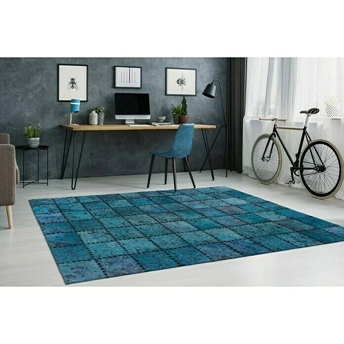 BAUHAUS Kayoom Echtlederteppich Viola Türkis, 230 X 160 Cm, 100 % Echtleder 4 BAUHAUS Kayoom Echtlederteppich Viola Türkis, 230 X 160 Cm, 100 % Echtleder – Bild 4