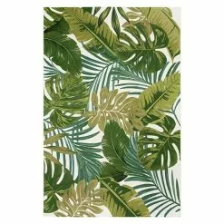 BAUHAUS Outdoor-Teppich Kubana Grün/Weiß, 230 X 160 Cm, 75 % Polypropylen, 25 % Polyester