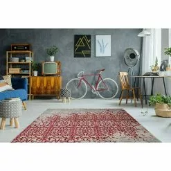 BAUHAUS Kayoom Kurzflorteppich Baroque Grau/Rot, 230 X 160 Cm, 100 % Polyester -Angebote Fliesen Verkäufe 12 3632