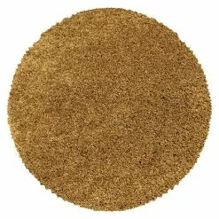 BAUHAUS Hochflorteppich Sydney 3000 Gold, Durchmesser: 120 Cm, 100% Polypropylen