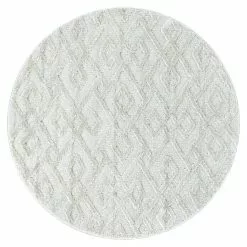 BAUHAUS Hochflorteppich Pisa 4708 Cream, Durchmesser: 80 Cm, 100% Polypropylen