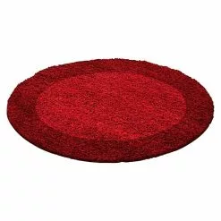 BAUHAUS Hochflorteppich Life 1503 Rot, Durchmesser: 200 Cm, 100% Polypropylen