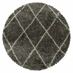 BAUHAUS Hochflorteppich Alvor 3401 Taupe, Durchmesser: 160 Cm, 100% Polypropylen