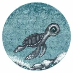 BAUHAUS Kurzflorteppich Bambi 0860 Blau, Durchmesser: 120 Cm, 100% Polypropylen