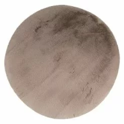 BAUHAUS Teppich Rund Happy Taupe, Durchmesser: 120 Cm, 100 % Polyester (Flor)
