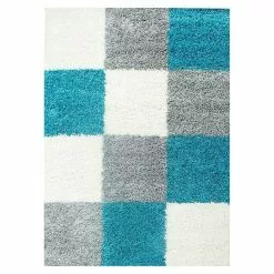 BAUHAUS Hochflorteppich Life 1501 Türkis, 110 X 60 Cm, 100% Polypropylen