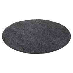 BAUHAUS Hochflorteppich Life 1500 Grau, Durchmesser: 160 Cm, 100% Polypropylen