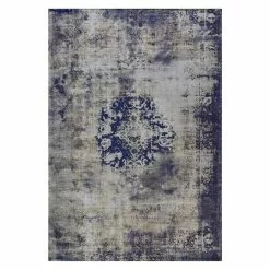BAUHAUS Kayoom Kurzflorteppich Vintage Blau/Grau, 290 X 200 Cm, 100 % Polyacryl