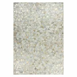 BAUHAUS Kayoom Echtlederteppich Rocket II Elfenbein/Gold, 170 X 120 Cm, 100 % Leder