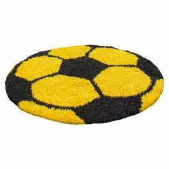 BAUHAUS Hochflorteppich Fun 6001 Gelb, Durchmesser: 120 Cm, 100% Polypropylen