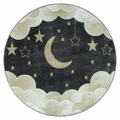 BAUHAUS Kurzflorteppich Funny 2101 Gelb, Durchmesser: 160 Cm, 100% Polypropylen