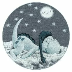 BAUHAUS Kurzflorteppich Bambi 0840 Blau, Durchmesser: 160 Cm, 100% Polypropylen