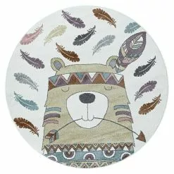 BAUHAUS Kurzflorteppich Funny 2104 Gelb, Durchmesser: 160 Cm, 100% Polypropylen