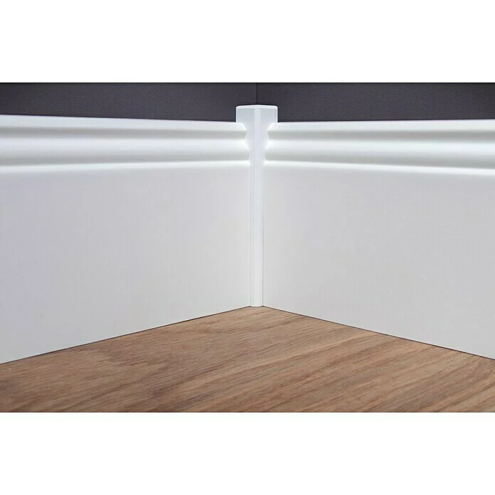 BAUHAUS Sockelleiste Weiß, 2,4 M X 16 Mm X 115 Mm, Profiliert 3 BAUHAUS Sockelleiste Weiß, 2,4 M X 16 Mm X 115 Mm, Profiliert – Bild 3