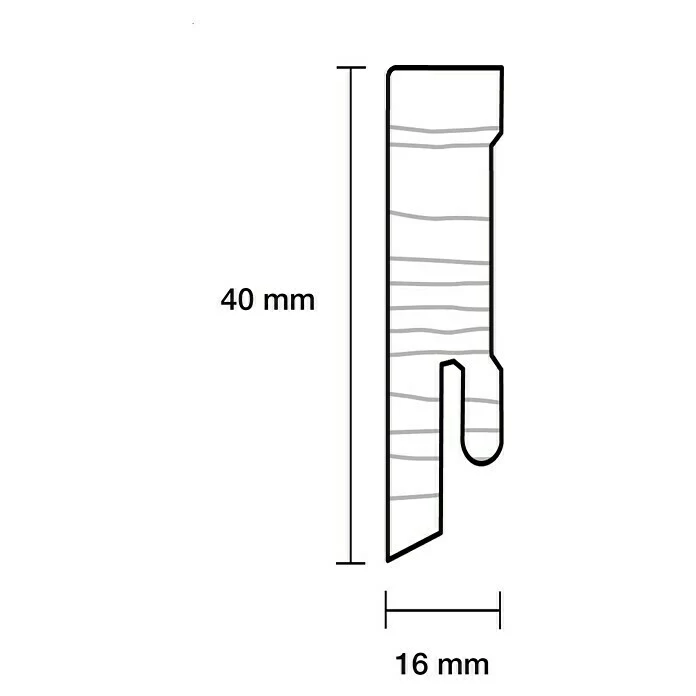 BAUHAUS Sockelleiste Weiß, 2,4 M X 16 Mm X 40 Mm, Gerade 4 BAUHAUS Sockelleiste Weiß, 2,4 M X 16 Mm X 40 Mm, Gerade – Bild 4