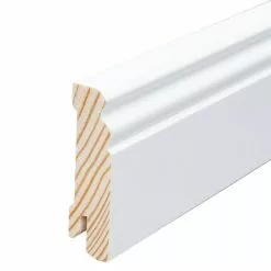 BAUHAUS Sockelleiste 2,4 M X 1,8 Cm X 7 Cm, Weiß, Lackiert