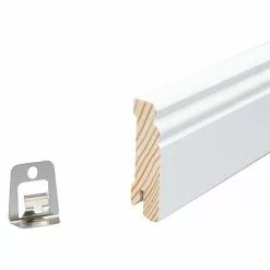 BAUHAUS Sockelleiste 2,4 M X 1,8 Cm X 7 Cm, Weiß, Lackiert -Angebote Fliesen Verkäufe 12 6230