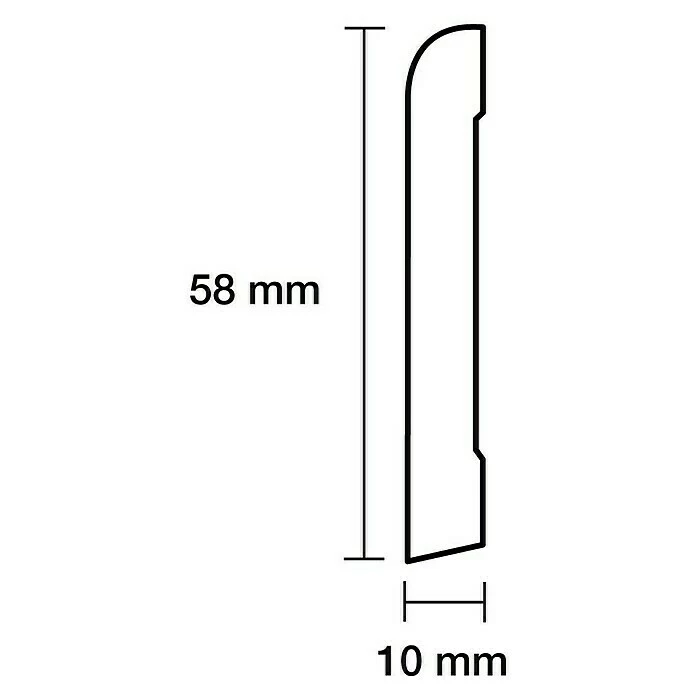 BAUHAUS Sockelleiste Weiß, 2,44 M X 1 Cm X 5,8 Cm, Gerade 3 BAUHAUS Sockelleiste Weiß, 2,44 M X 1 Cm X 5,8 Cm, Gerade – Bild 3