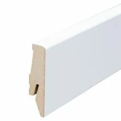 BAUHAUS Sockelleiste Weiß, 2,4 M X 18 Mm X 58 Mm, Konisch