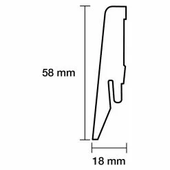 BAUHAUS Sockelleiste Weiß, 2,4 M X 18 Mm X 58 Mm, Konisch -Angebote Fliesen Verkäufe 12 6271