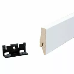 BAUHAUS Sockelleiste Weiß, 2,4 M X 18 Mm X 58 Mm, Konisch -Angebote Fliesen Verkäufe 12 6272